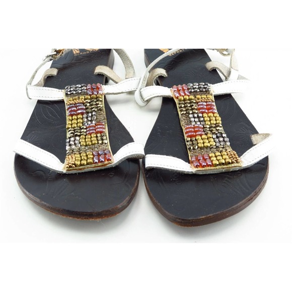 Report Signature Size 6 M White Gladiator Leather Women Sandal Shoes - Picture 2 of 6